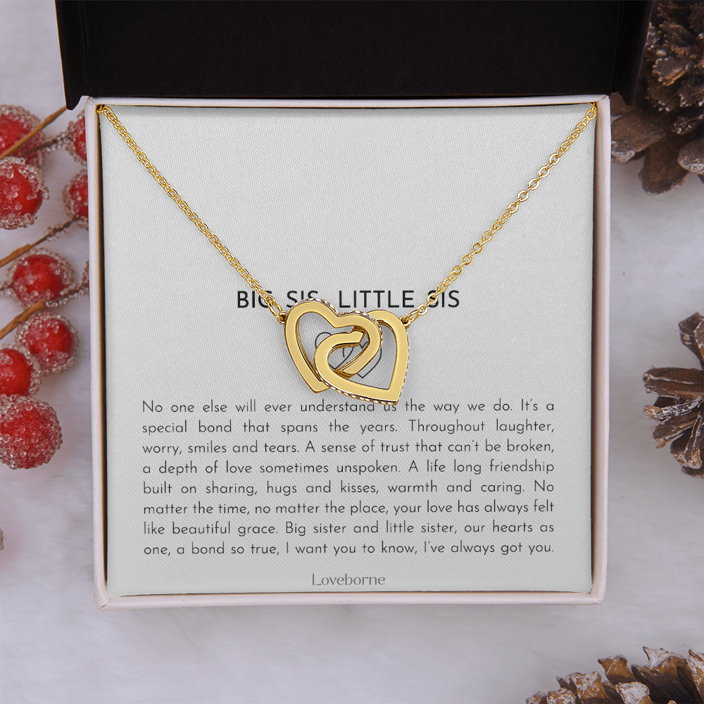 To My Sister - Always Us - Interlocking Hearts Necklace