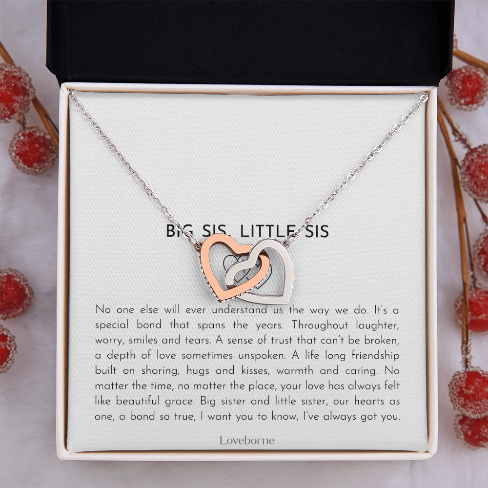 To My Sister - Always Us - Interlocking Hearts Necklace