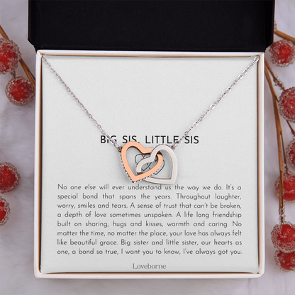 To My Sister - Always Us - Interlocking Hearts Necklace